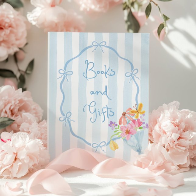 Blue Bow Books and gifts whimsical floral Poster (Creator Uploaded)