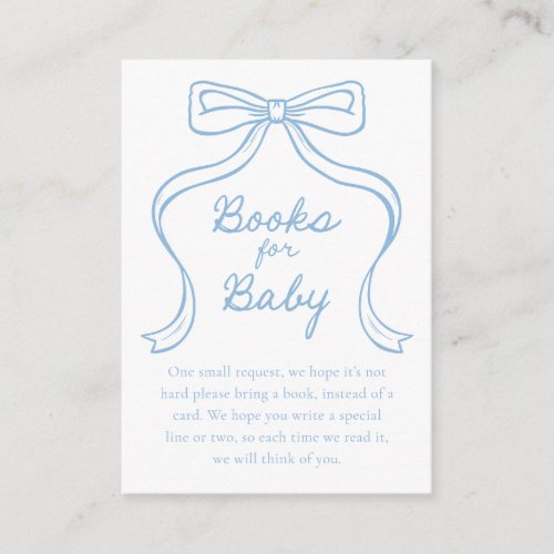 Blue Bow Books for Baby Enclosure Card