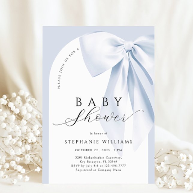  Blue Bow Boy Arch Baby Shower Invitation (Creator Uploaded)