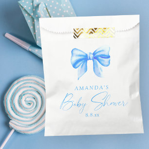 Blue bow Boy Baby shower Favor Bag