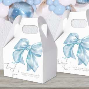 Blue Bow Boy Baby Shower Favor Boxes