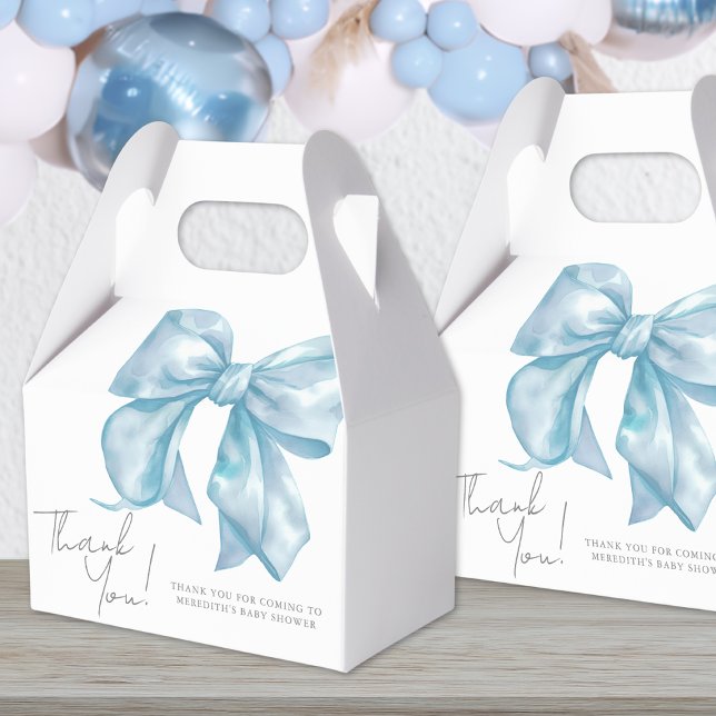 Blue Bow Boy Baby Shower Favor Boxes (Blue Bow Boy Baby Shower Favor Boxes)
