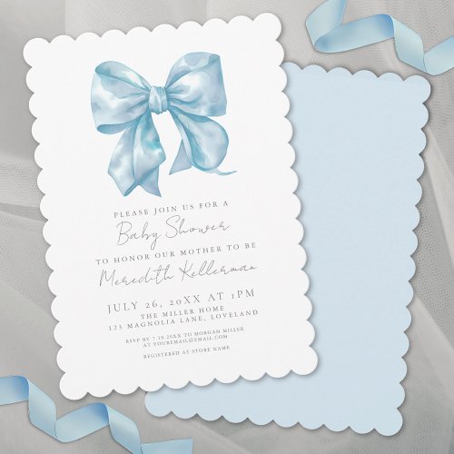 Blue Bow Boy Baby Shower