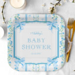 Blue Bow Boy Baby Shower Paper Plates<br><div class="desc">The Blue Bow Boy Baby Shower Paper Plates evokes a sense of nostalgia and timeless elegance, perfect for families eagerly anticipating the arrival of a little bundle of joy. Featuring a charming combination of blue green and white hues, this item transports guests to a bygone era of classic sophistication and...</div>