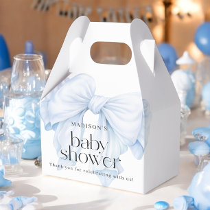 Blue Bow Boy Baby Shower Thank You Favor Boxes