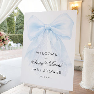 Blue Bow Boy Modern Baby Shower Foam Board