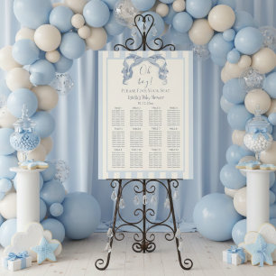 Blue Bow Boy Shower Seating Chart Foam board