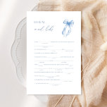 Blue Bow Bridal Mad Libs Bridal Shower Game