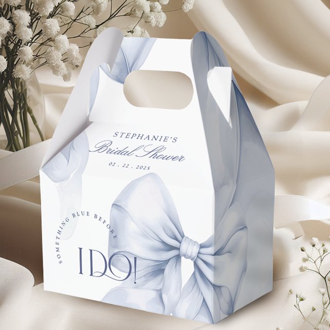 Blue Bow Bridal Shower Favor Boxes (Creator Uploaded)