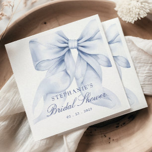 Blue Bow Bridal Shower Napkins