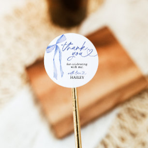 Blue Bow Bridal Shower Thank You, Favor Tags