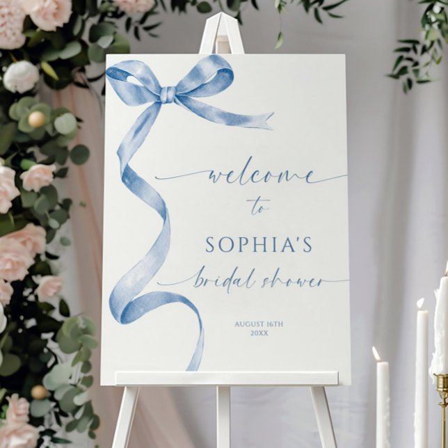 Blue Bow Bridal Shower Welcome Sign (Creator Uploaded)