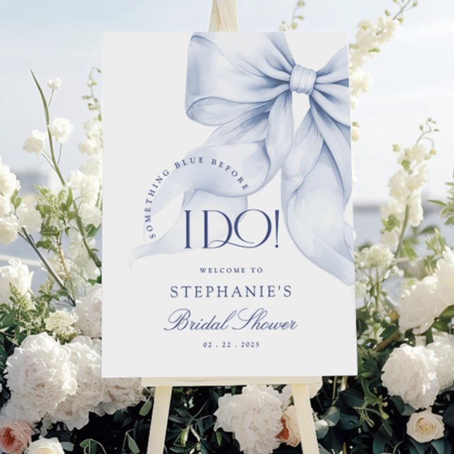 Blue Bow Bridal Shower Welcome Sign (Creator Uploaded)