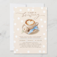 Blue Bow Coffee Baby Is Brewing Boy Baby Shower
