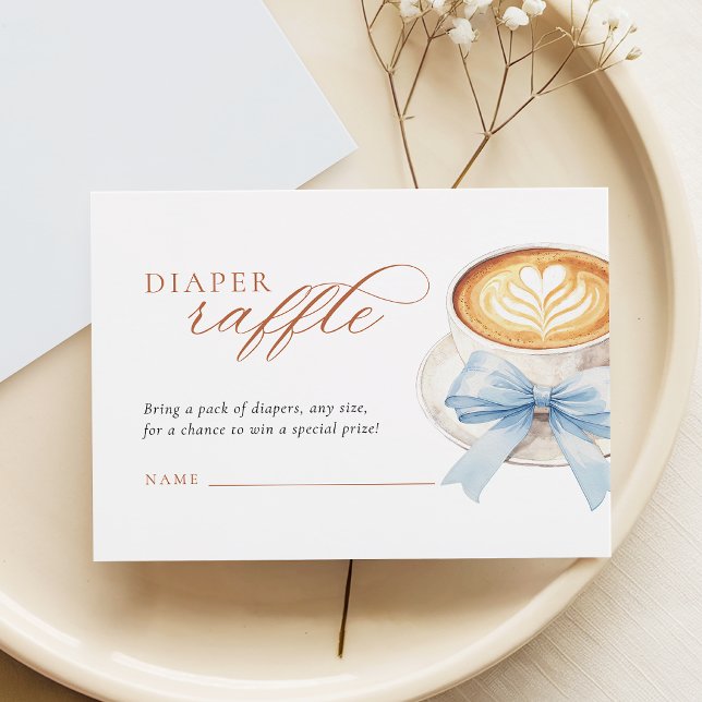 Blue Bow Coffee Diaper Raffle Card (Creator Uploaded)