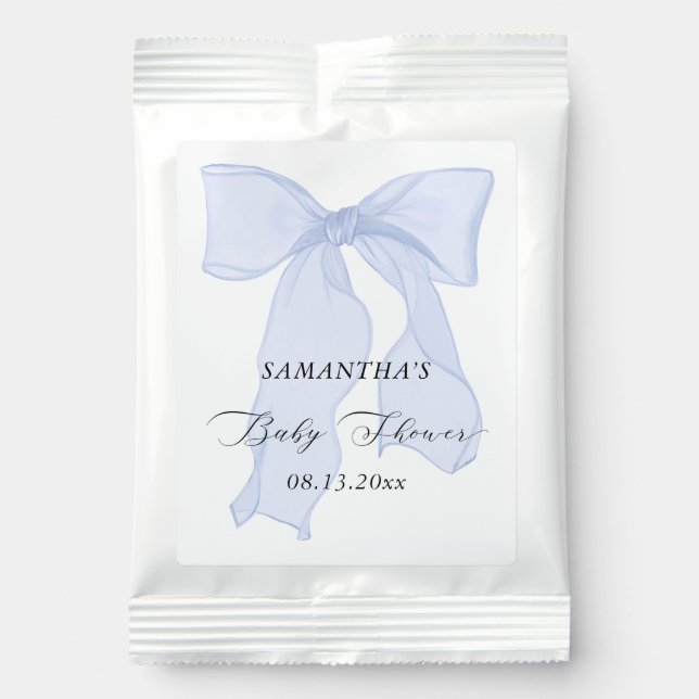 Blue Bow Coquette Baby Shower Lemonade Drink Mix (Front)