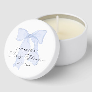 Blue Bow Coquette Baby Shower Mini Candle Favors