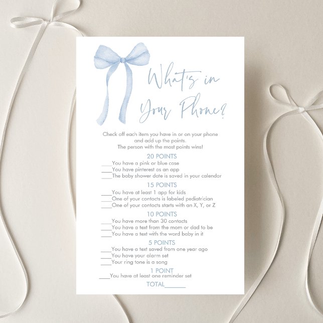 Blue Bow Coquette Boy What's In Your Phone Game (Creator Uploaded)