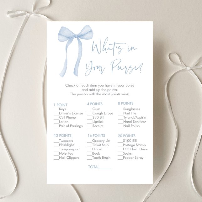 Blue Bow Coquette Boy What's In Your Purse Game (Creator Uploaded)