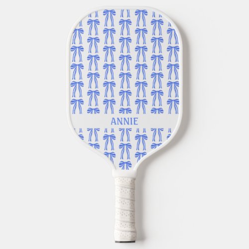 Blue Bow Coquette Chinoiserie Pickleball Paddle