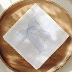 Blue Bow Coquette Paper Napkins