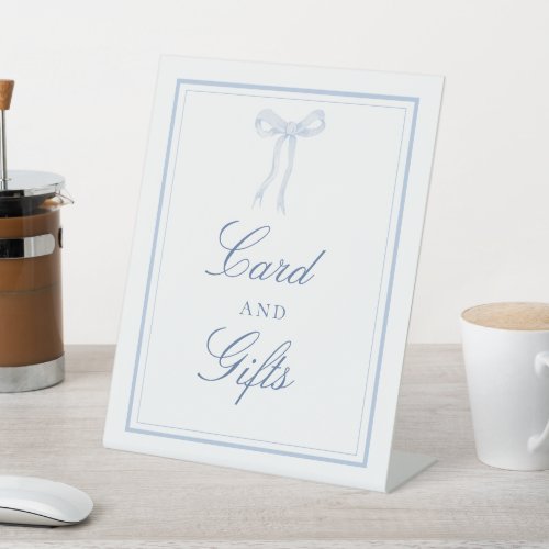 Blue Bow Coquette Ribbon Cards and Gifts Sign