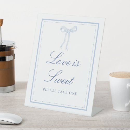 Blue Bow Coquette Ribbon Love Is Sweet Sign