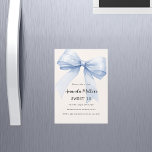 Blue bow cream beige elegant Sweet 16 luxury Magnetic Invitation<br><div class="desc">A soft beige,  cream colored background,  decorated with a large light blue bow. Personalize and add a name and party details.</div>