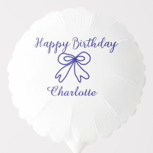 Blue bow CUTIE ADD NAME BABY happy birthday  Balloon