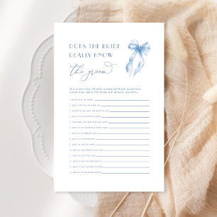 Blue Bow Does The Bride Really Know The Groom Game