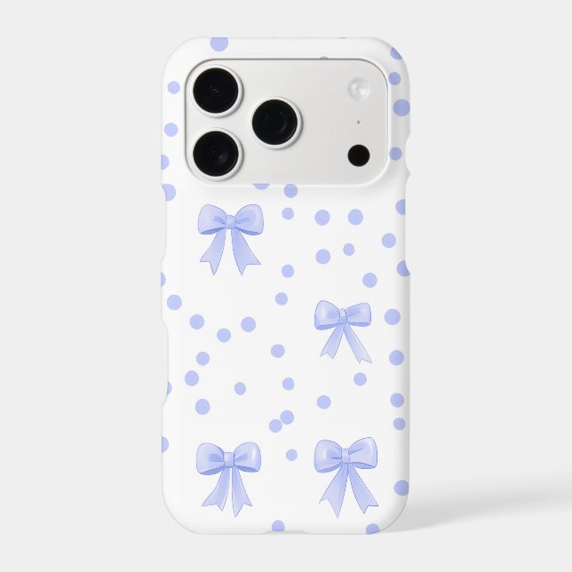 Blue Bow Dot iPhone Case | Cute Coquette (Back)