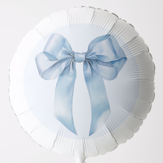 Blue Bow elegant Baby Shower Balloon (Front)
