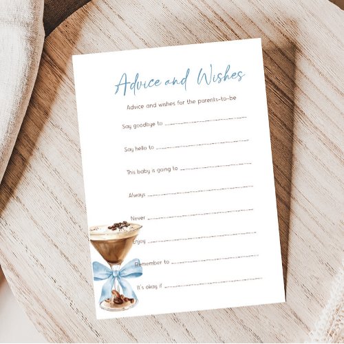 Blue Bow Espresso Martini Advice and Wishes Game