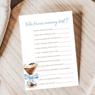 Blue Bow Espresso Martini Who Knows Mommy Game