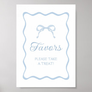 Blue Bow Favor Poster