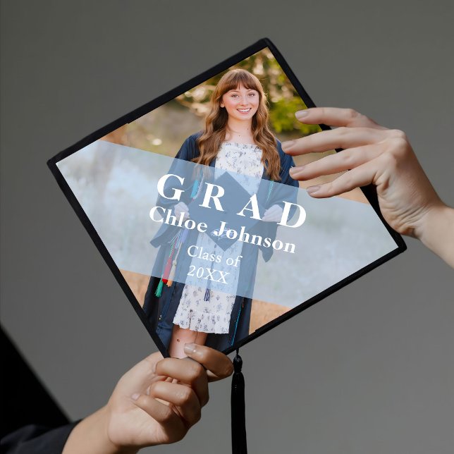 Blue Bow Floral Graduation Cap Topper (Creator Uploaded)