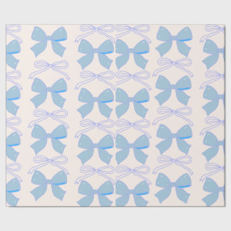 Blue Bow Gift Wrap Baby Shower Gift Wrap 