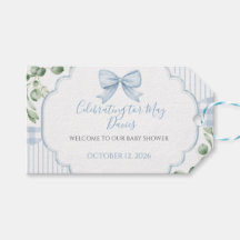 Blue Bow Gingham Greenery Baby Shower