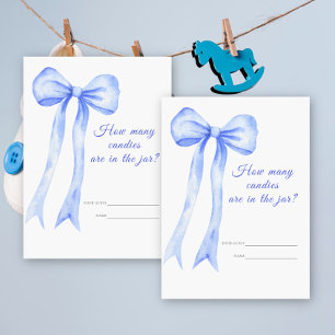 blue bow - Guess how many candies game Enclosure Card