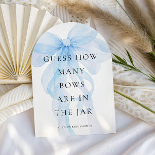 Blue Bow Guess How Many Game Baby Shower card