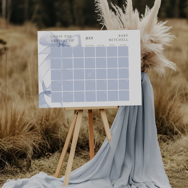 Blue Bow Guess the Due Date Game Foam Board (Creator Uploaded)