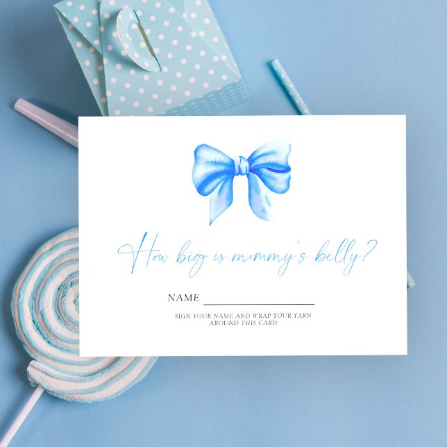 Blue Bow How big is mommy's belly game Enclosure Card (Creator Uploaded)