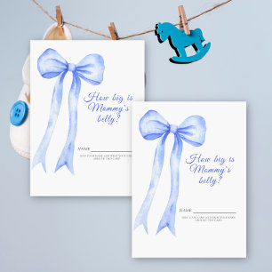 Blue Bow How big is mommy's belly game Enclosure Card