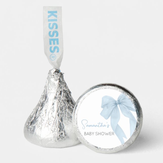 Blue Bow Its A Boy Baby Shower Hershey®'s Kisses® (Front)