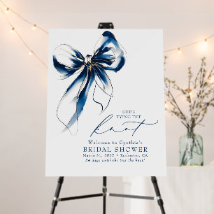 Blue Bow Knot Bridal Shower Welcome Sign