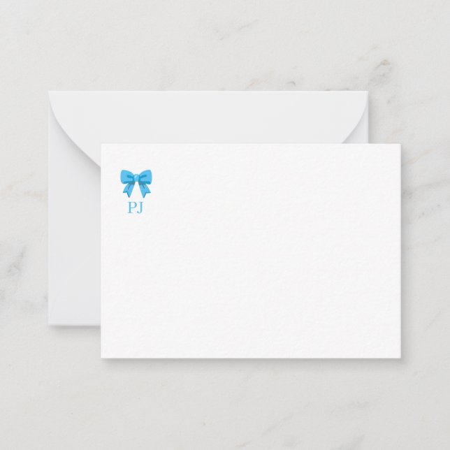 Blue Bow Note Card (Front)