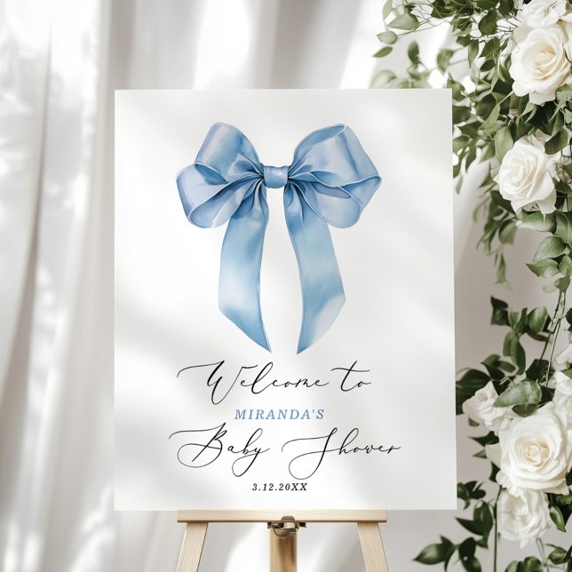 Blue Bow oh Boy Baby shower Welcome Foam Board (Creator Uploaded)