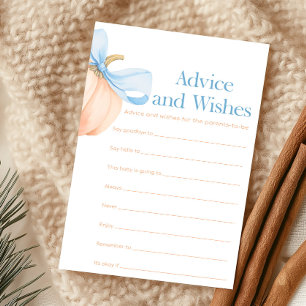 Blue Bow Orange Pumpkin Advice and Wishes Game