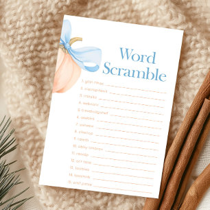 Blue Bow Orange Pumpkin Word Scramble Game