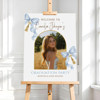 Blue Bow Photo 2026 Graduation Party Welcome Foam Board